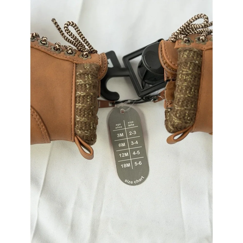 Wonder Nation Sweater‎ Knit Boot, Chestnut, Baby Girl Size 2 NWT
